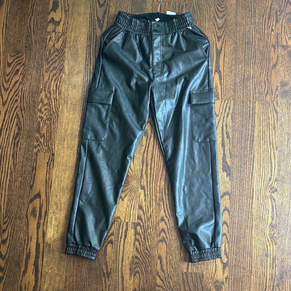 Abercrombie & Fitch Black Leather Joggers - Picture 7 of 9